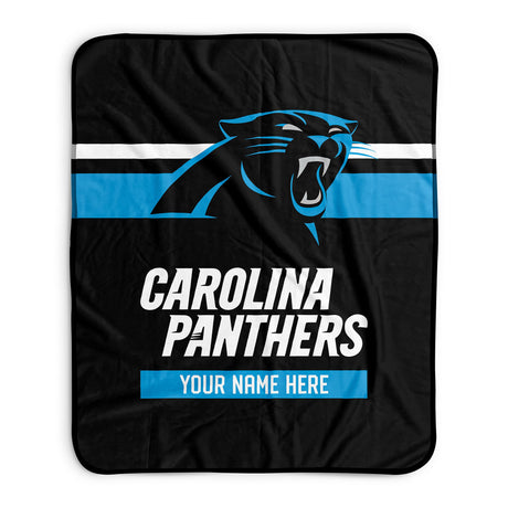 Pixsona Carolina Panthers Stripes Pixel Fleece Blanket | Personalized | Custom