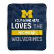 Pixsona Michigan Wolverines Skyline Pixel Fleece Blanket | Personalized | Custom