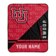 Pixsona Utah Utes Split Pixel Fleece Blanket | Personalized | Custom
