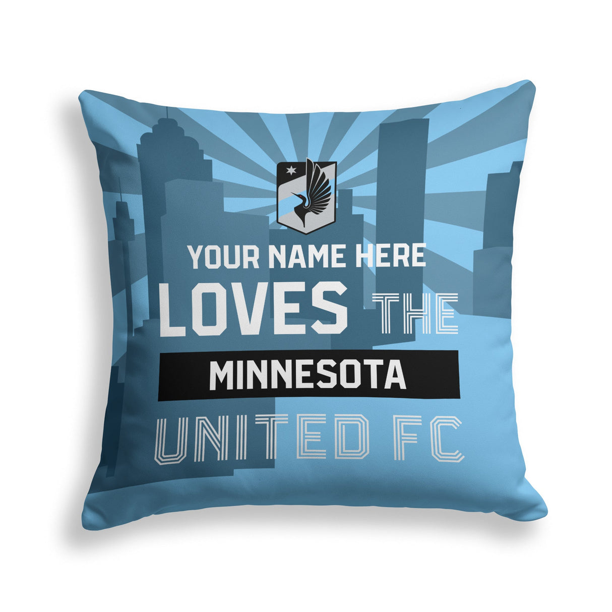 Pixsona Minnesota United FC Skyline Throw Pillow | Personalized | Custom