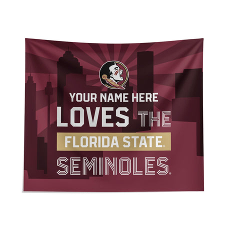 Pixsona Florida State Seminoles Skyline Tapestry | Personalized | Custom