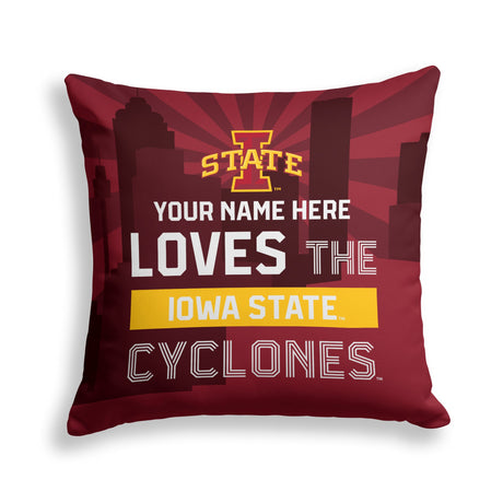 Pixsona Iowa State Cyclones Skyline Throw Pillow | Personalized | Custom