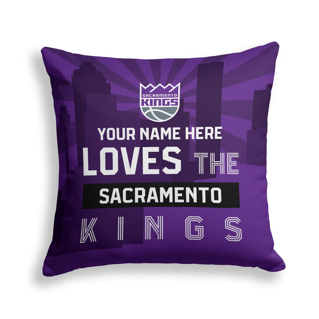 Pixsona Sacramento Kings Skyline Throw Pillow | Personalized | Custom