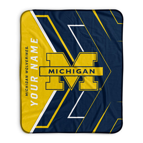 Pixsona Michigan Wolverines Glow Pixel Fleece Blanket | Personalized | Custom