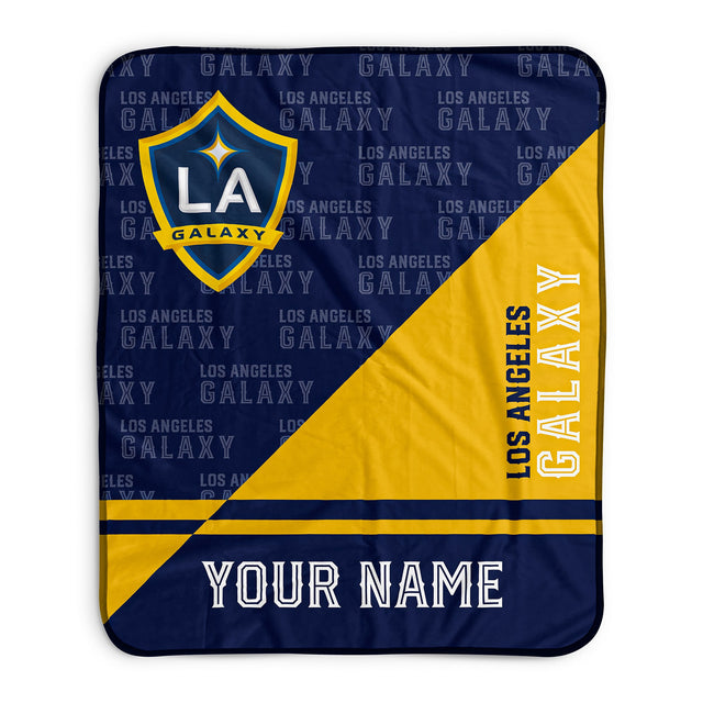 Pixsona LA Galaxy Split Pixel Fleece Blanket | Personalized | Custom