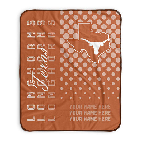 Pixsona Texas Longhorns Halftone Pixel Fleece Blanket | Personalized | Custom