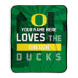 Pixsona Oregon Ducks Skyline Pixel Fleece Blanket | Personalized | Custom