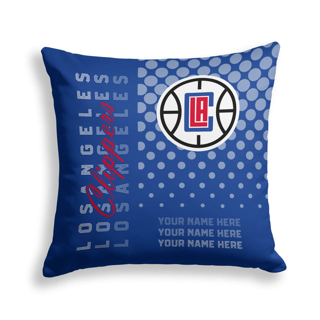Pixsona Los Angeles Clippers Halftone Throw Pillow | Personalized | Custom