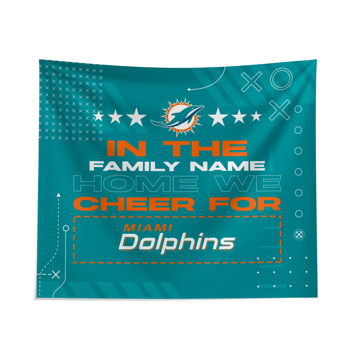 Pixsona Miami Dolphins Cheer Tapestry | Personalized | Custom