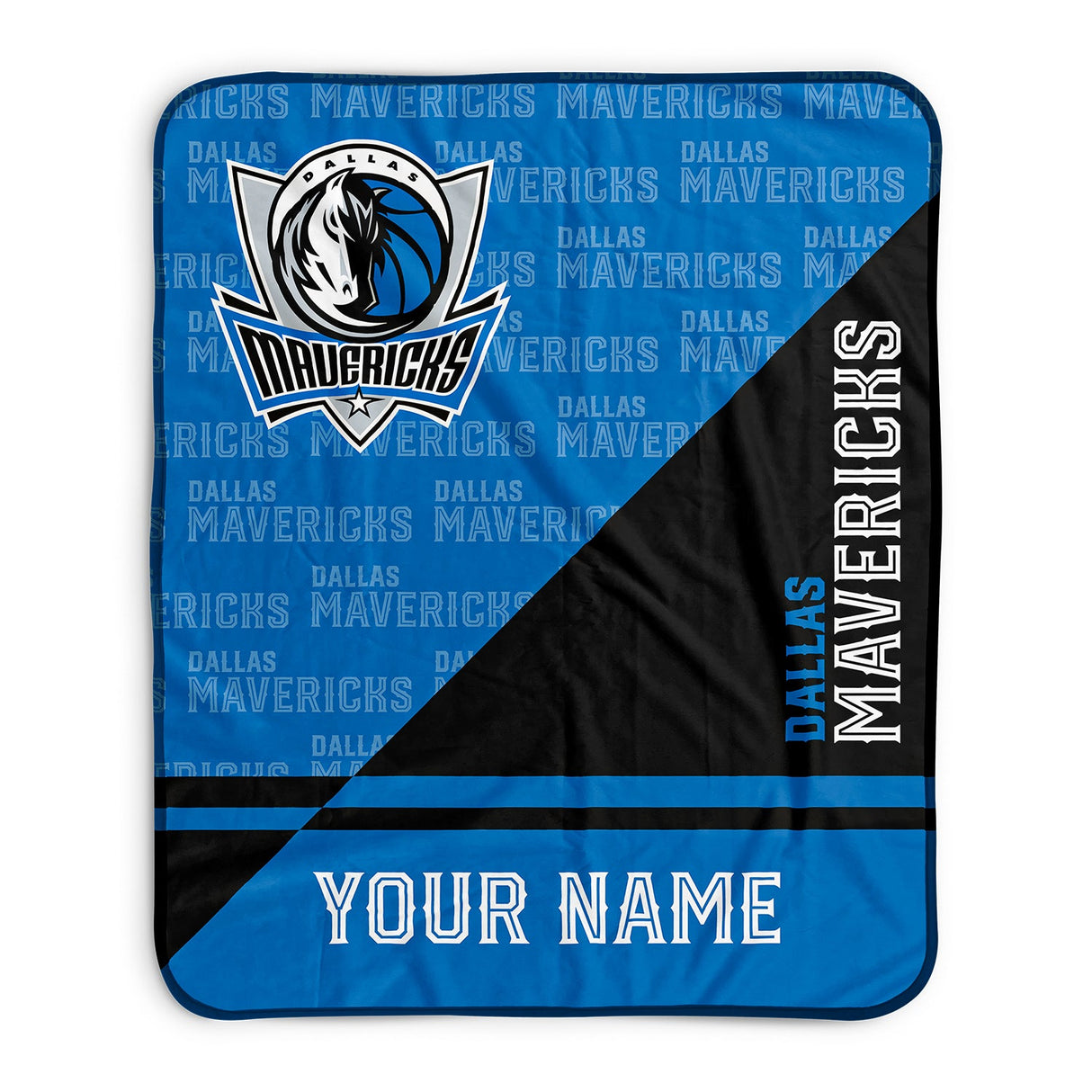 Pixsona Dallas Mavericks Split Pixel Fleece Blanket | Personalized | Custom