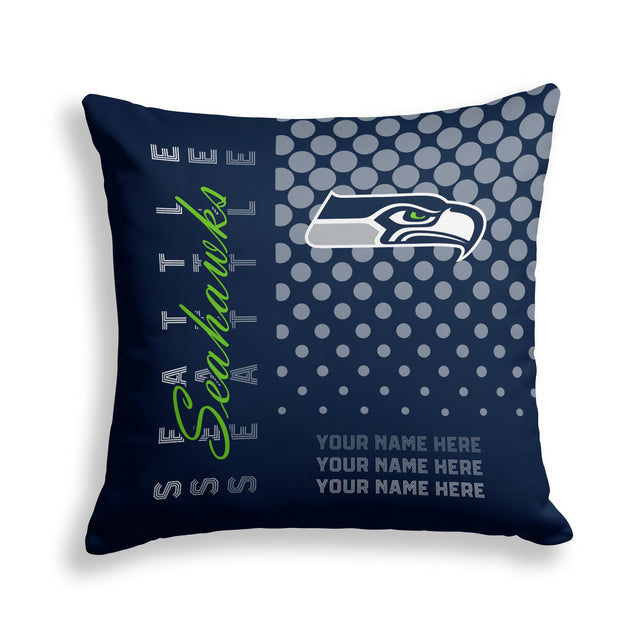 Pixsona Seattle Seahawks Halftone Throw Pillow | Personalized | Custom