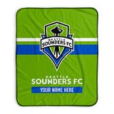 Pixsona Seattle Sounders FC Stripes Pixel Fleece Blanket | Personalized | Custom