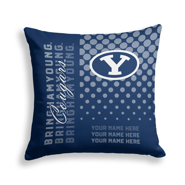 Pixsona Brigham Young Cougars Halftone Throw Pillow | Personalized | Custom