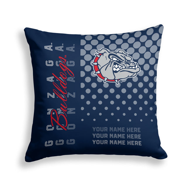 Pixsona Gonzaga Bulldogs Halftone Throw Pillow | Personalized | Custom