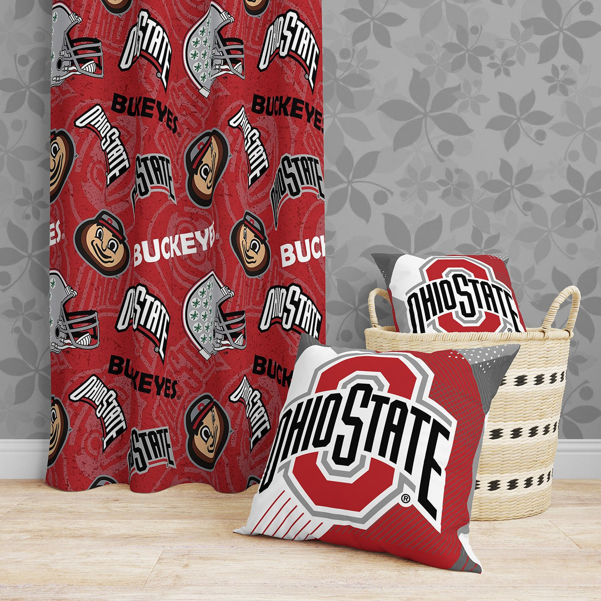 Pixsona Ohio State Buckeyes Geometric Throw Pillow | Personalized | Custom