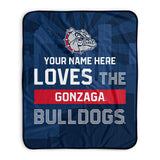 Pixsona Gonzaga Bulldogs Skyline Pixel Fleece Blanket | Personalized | Custom