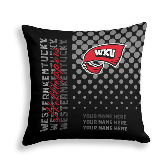 Pixsona Western Kentucky Hilltoppers Halftone Throw Pillow | Personalized | Custom