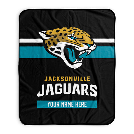 Pixsona Jacksonville Jaguars Stripes Pixel Fleece Blanket | Personalized | Custom