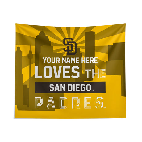 Pixsona San Diego Padres Skyline Tapestry | Personalized | Custom