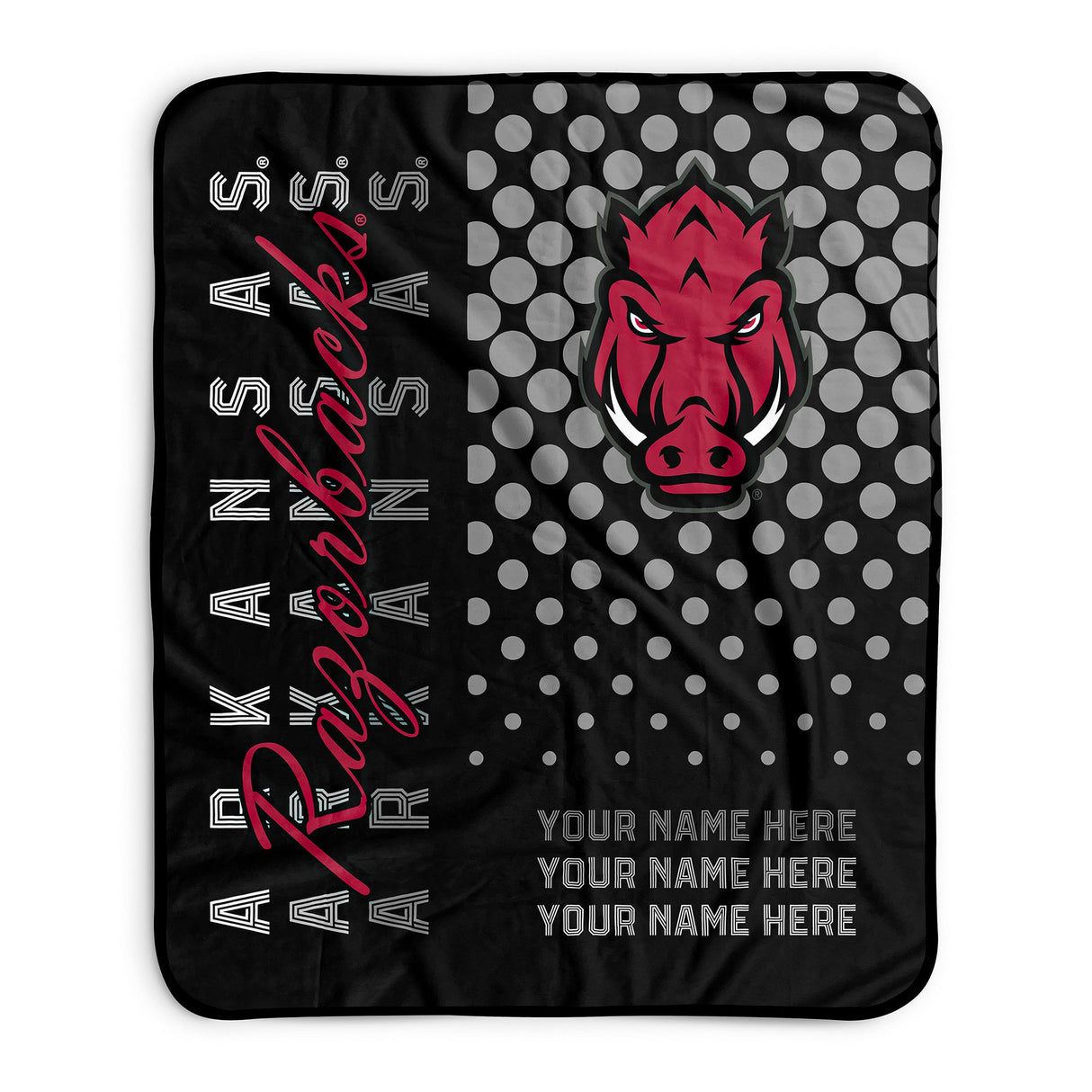 Pixsona Arkansas Razorbacks Halftone Pixel Fleece Blanket | Personalized | Custom