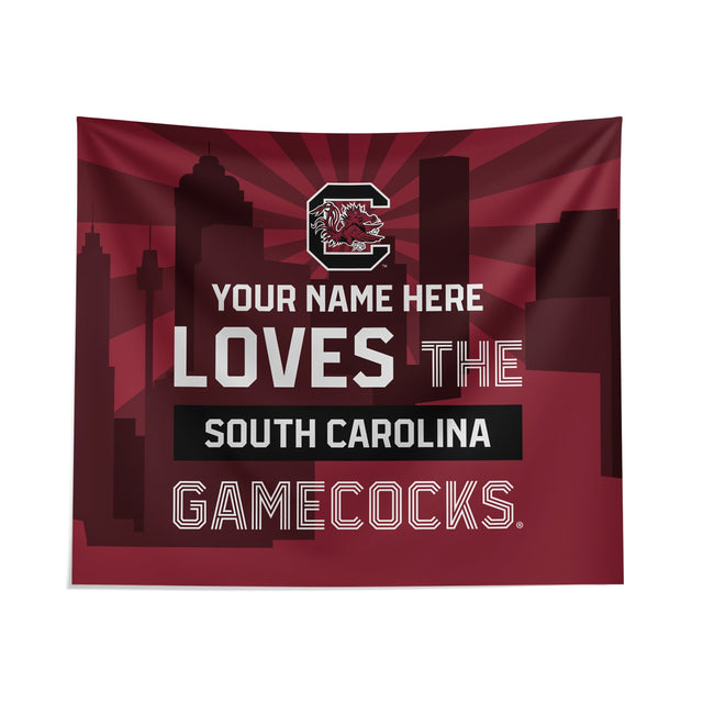 Pixsona South Carolina Gamecocks Skyline Tapestry | Personalized | Custom