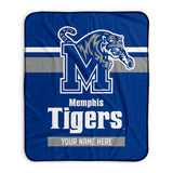 Pixsona Memphis Tigers Stripes Pixel Fleece Blanket | Personalized | Custom