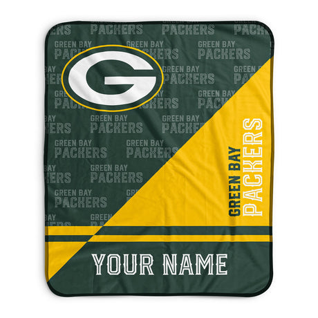 Pixsona Green Bay Packers Split Pixel Fleece Blanket | Personalized | Custom