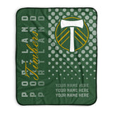 Pixsona Portland Timbers Halftone Pixel Fleece Blanket | Personalized | Custom