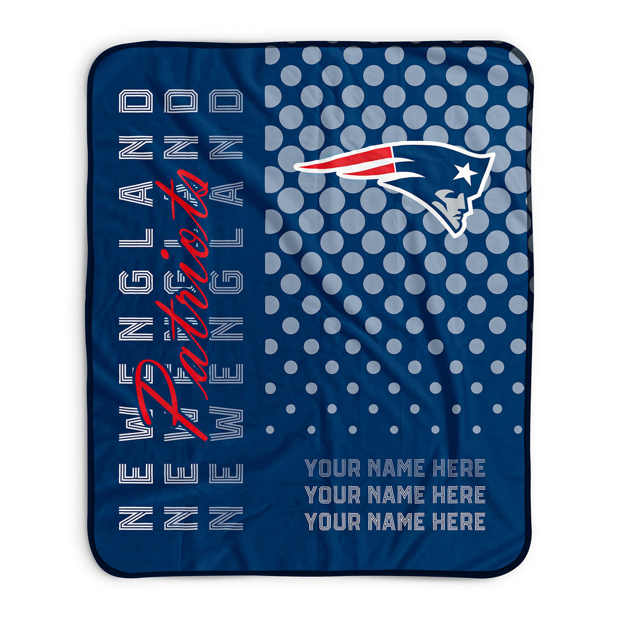 Pixsona New England Patriots Halftone Pixel Fleece Blanket | Personalized | Custom
