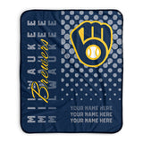 Pixsona Milwaukee Brewers Halftone Pixel Fleece Blanket | Personalized | Custom