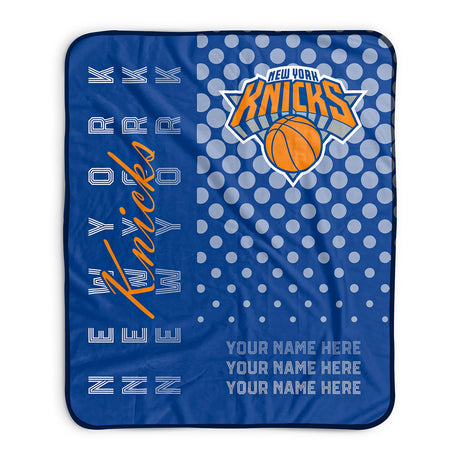 Pixsona New York Knicks Halftone Pixel Fleece Blanket | Personalized | Custom