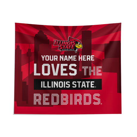 Pixsona Illinois State Redbirds Skyline Tapestry | Personalized | Custom