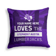 Pixsona Stephen F Austin Lumberjacks Skyline Throw Pillow | Personalized | Custom