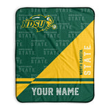 Pixsona NDSU Bison Split Pixel Fleece Blanket | Personalized | Custom