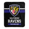 Pixsona Baltimore Ravens Stripes Pixel Fleece Blanket | Personalized | Custom