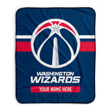 Pixsona Washington Wizards Stripes Pixel Fleece Blanket | Personalized | Custom