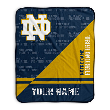 Pixsona Notre Dame Fighting Irish Split Pixel Fleece Blanket | Personalized | Custom