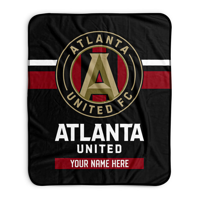 Pixsona Atlanta United FC Stripes Pixel Fleece Blanket | Personalized | Custom