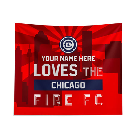 Pixsona Chicago Fire FC Skyline Tapestry | Personalized | Custom