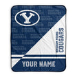 Pixsona Brigham Young Cougars Split Pixel Fleece Blanket | Personalized | Custom