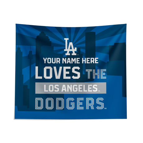 Pixsona Los Angeles Dodgers Skyline Tapestry | Personalized | Custom