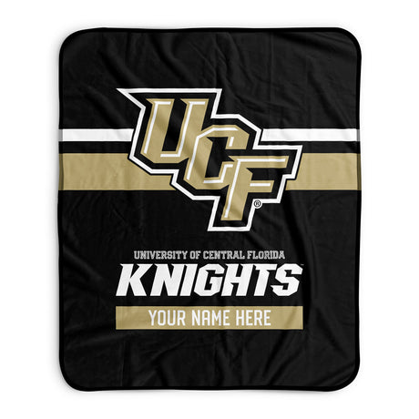Pixsona UCF Knights Stripes Pixel Fleece Blanket | Personalized | Custom