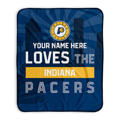 Pixsona Indiana Pacers Skyline Pixel Fleece Blanket | Personalized | Custom