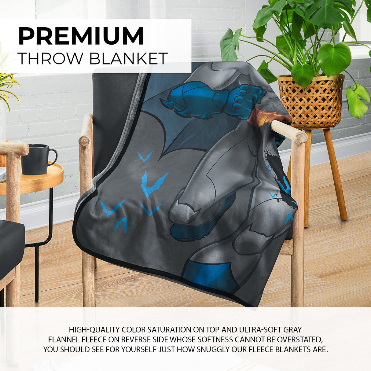 Pixsona Batman The Bravest Pixel Fleece Blanket | Personalized | Custom