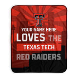 Pixsona Texas Tech Red Raiders Skyline Pixel Fleece Blanket | Personalized | Custom