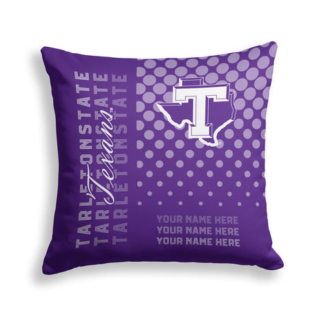 Pixsona Tarleton State Texans Halftone Throw Pillow | Personalized | Custom