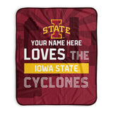 Pixsona Iowa State Cyclones Skyline Pixel Fleece Blanket | Personalized | Custom