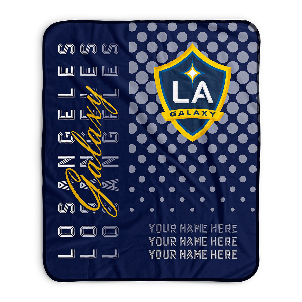 Pixsona LA Galaxy Halftone Pixel Fleece Blanket | Personalized | Custom