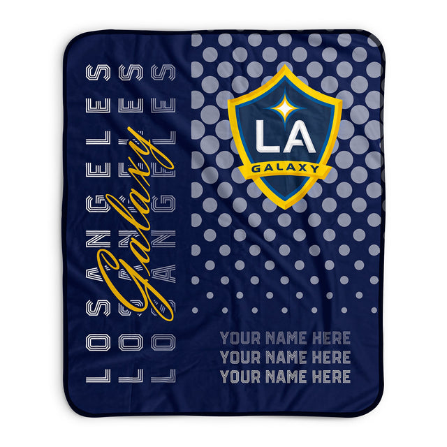 Pixsona LA Galaxy Halftone Pixel Fleece Blanket | Personalized | Custom