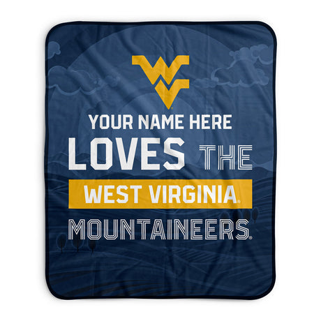 Pixsona West Virginia Mountaineers Skyline Pixel Fleece Blanket | Personalized | Custom